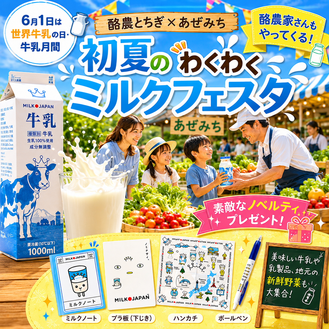 6月6日(土)限定開催！酪農とちぎ×あぜみち「初夏のわくわくミルク