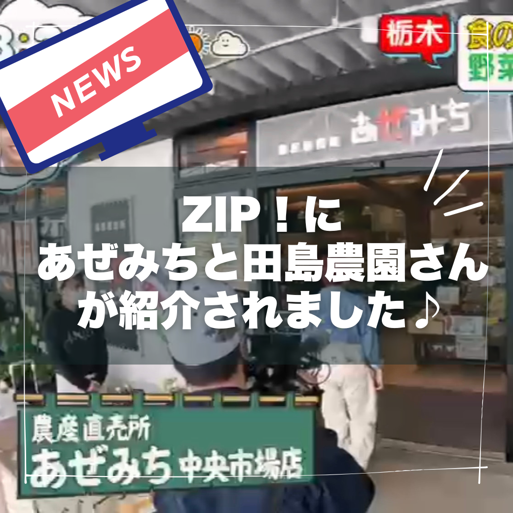 【メディア掲載】日テレ『ZIP!』にて「あぜみち中央市場店」と生産者の田島農園さんが紹介されました！