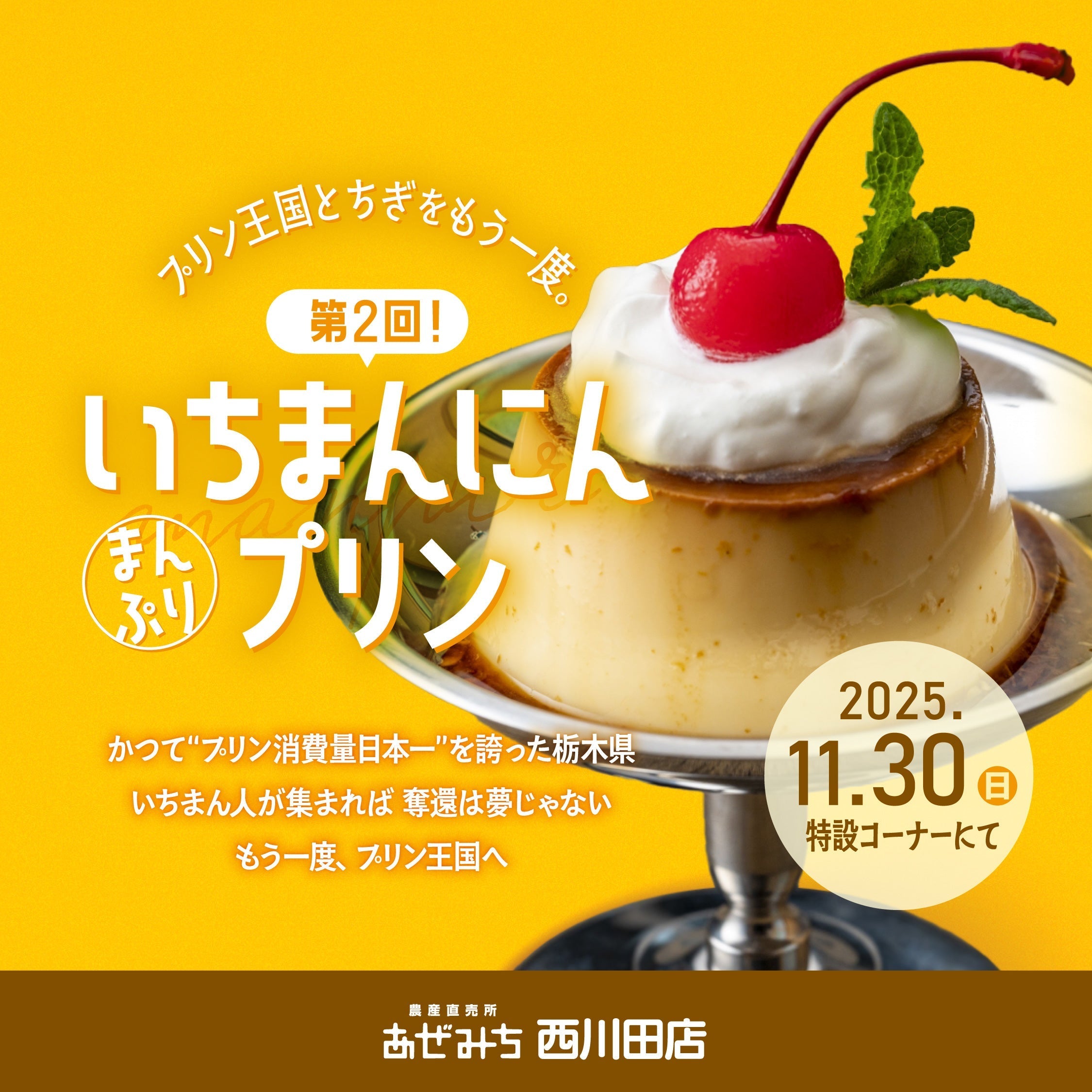 11.30　あの人気企画が帰ってくる♪第2回いちまんにんプリン企画